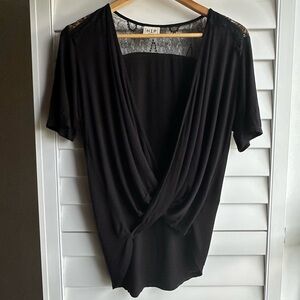 h.i.p. Black Draped Women's Blouse